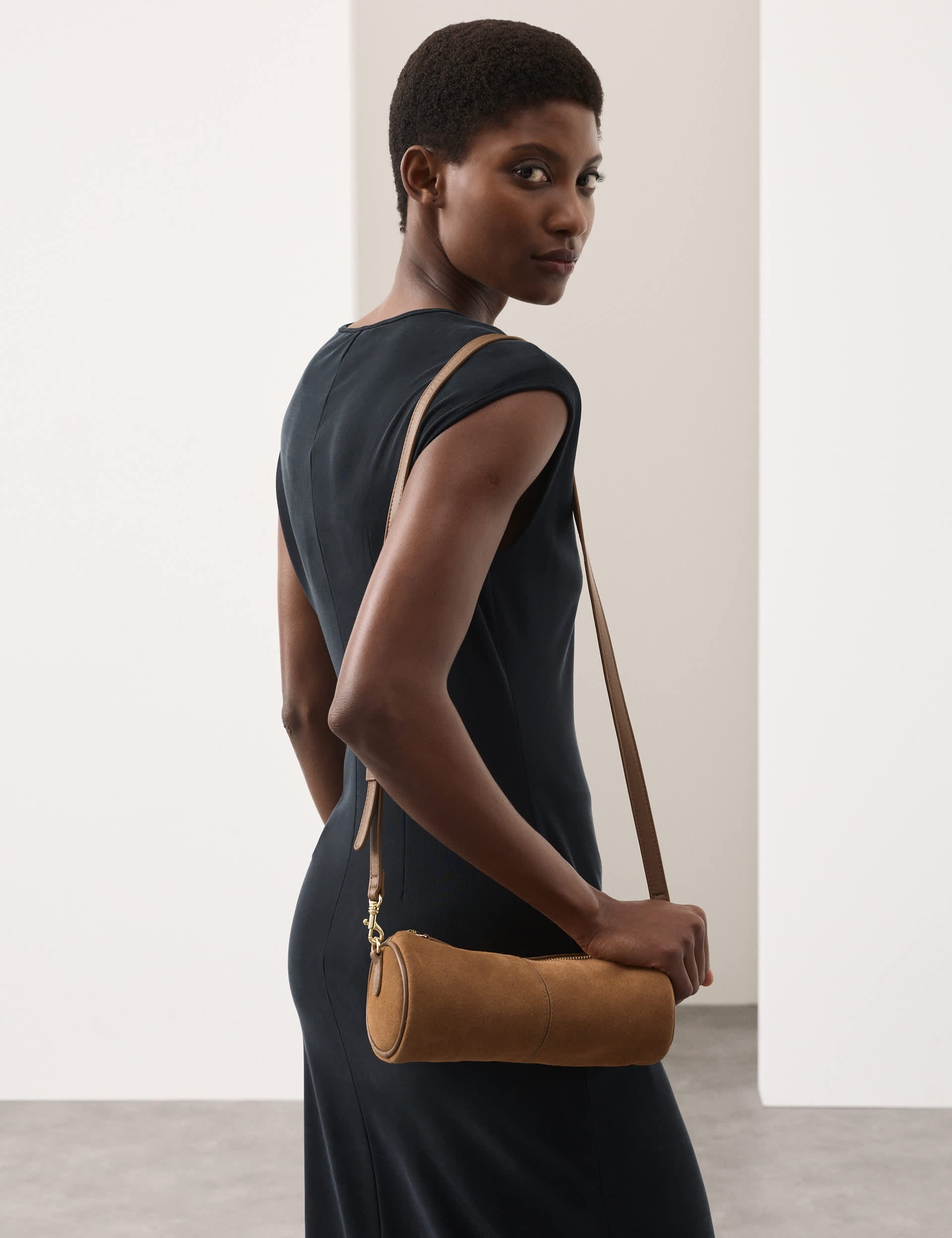 Autograph suede cross body bag (British brand)