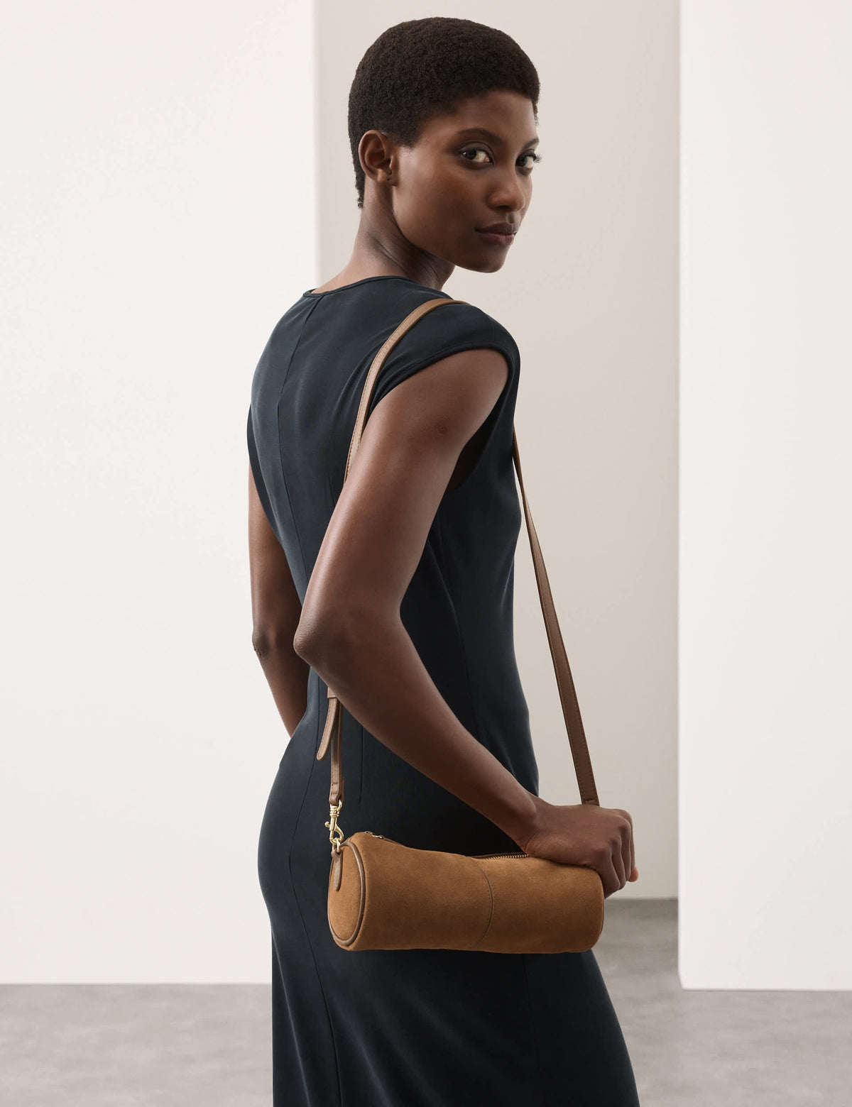 Autograph suede cross body bag (British brand)