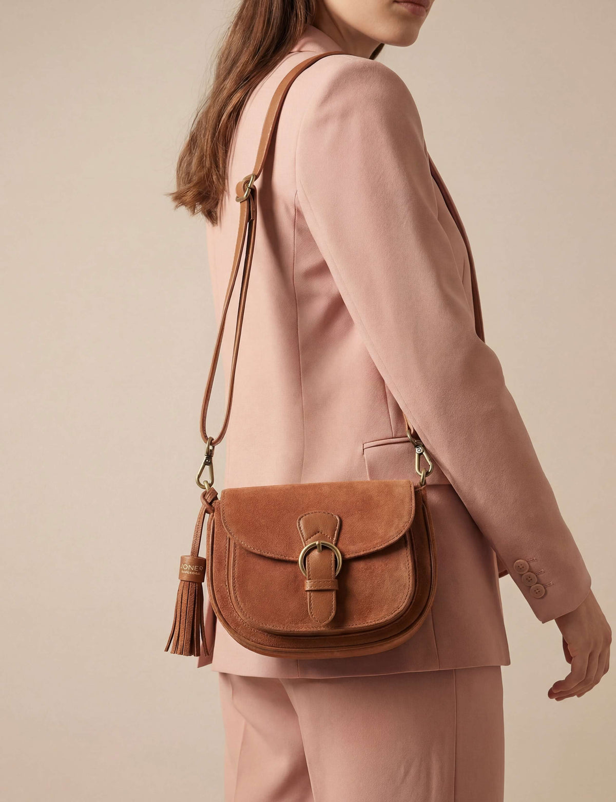 Jones Bootmaker suede cross body bag (British brand)