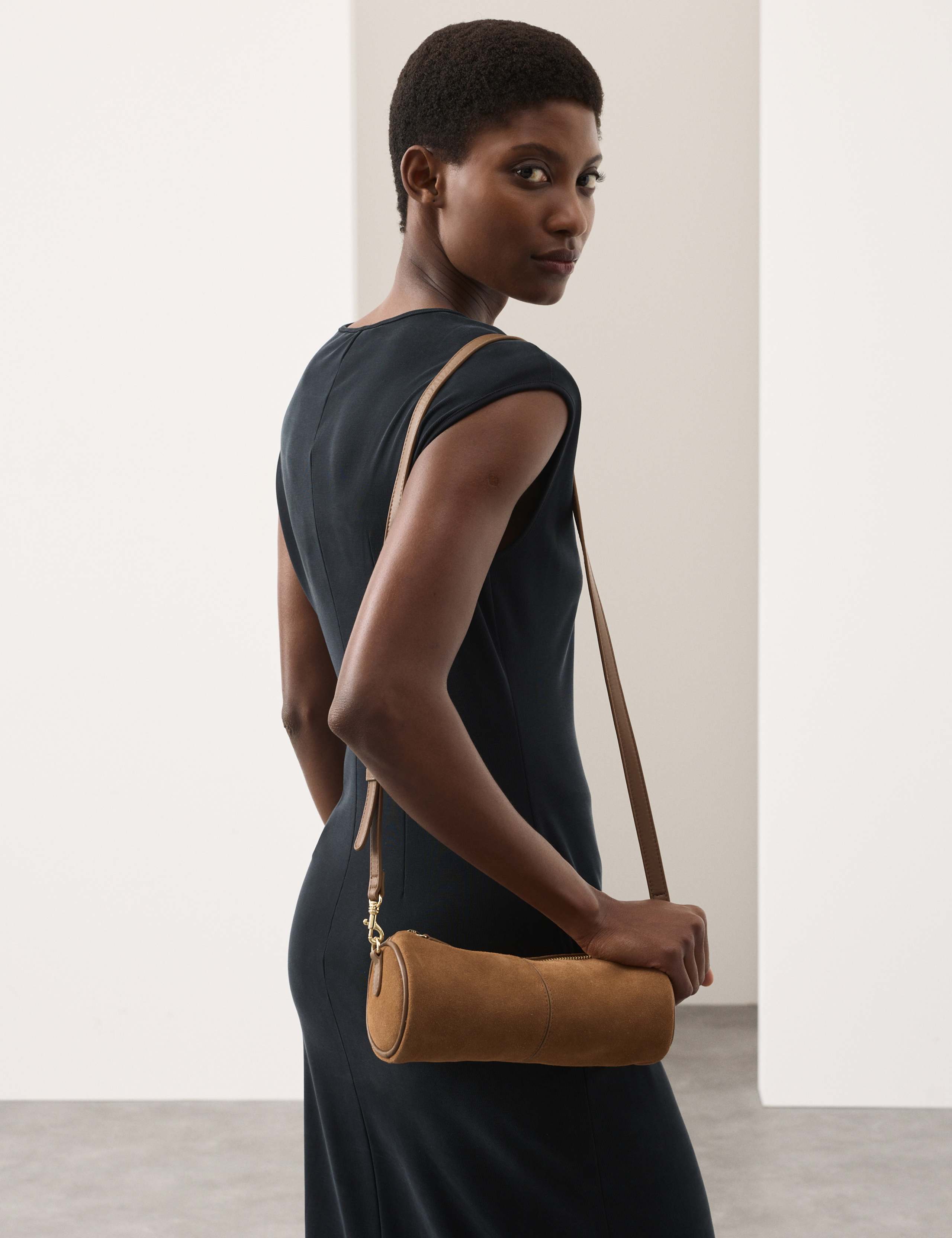 Autograph suede cross body bag (British brand)