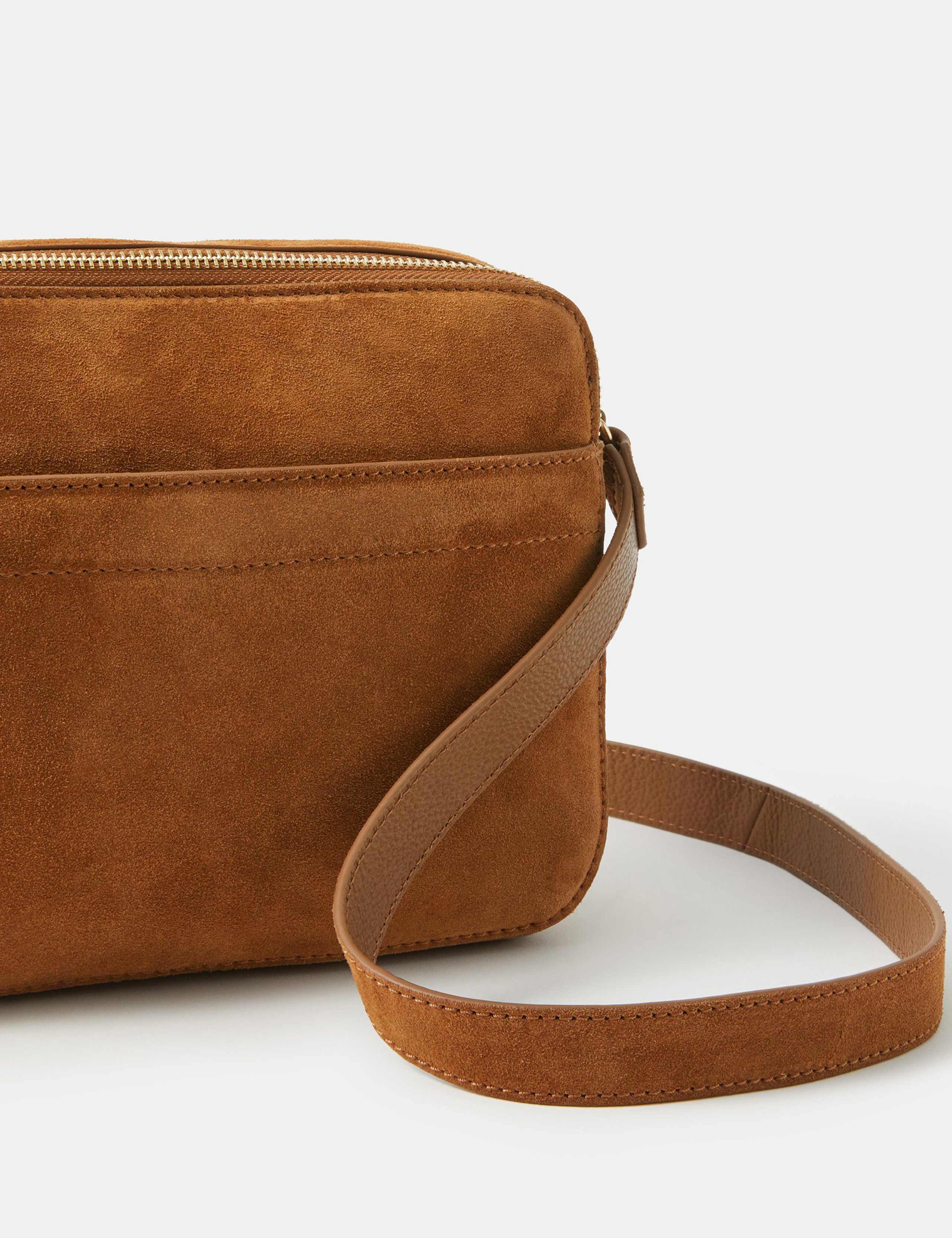 Accessorize suede cross body camera bag - British product