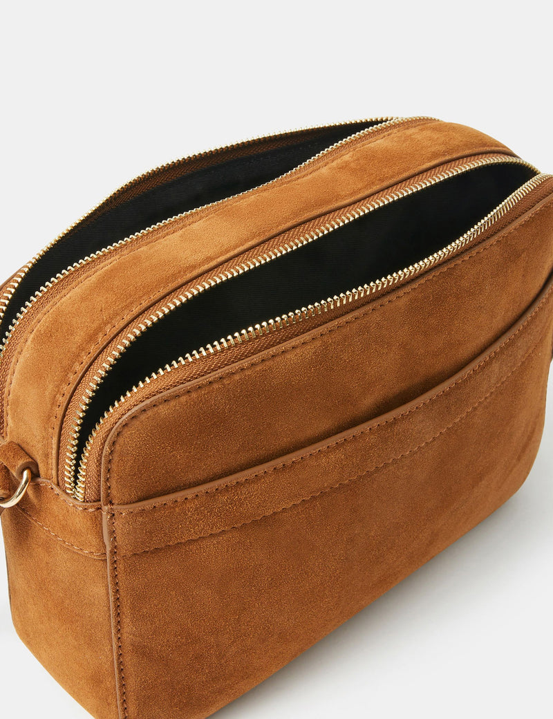 Accessorize suede cross body camera bag - British product