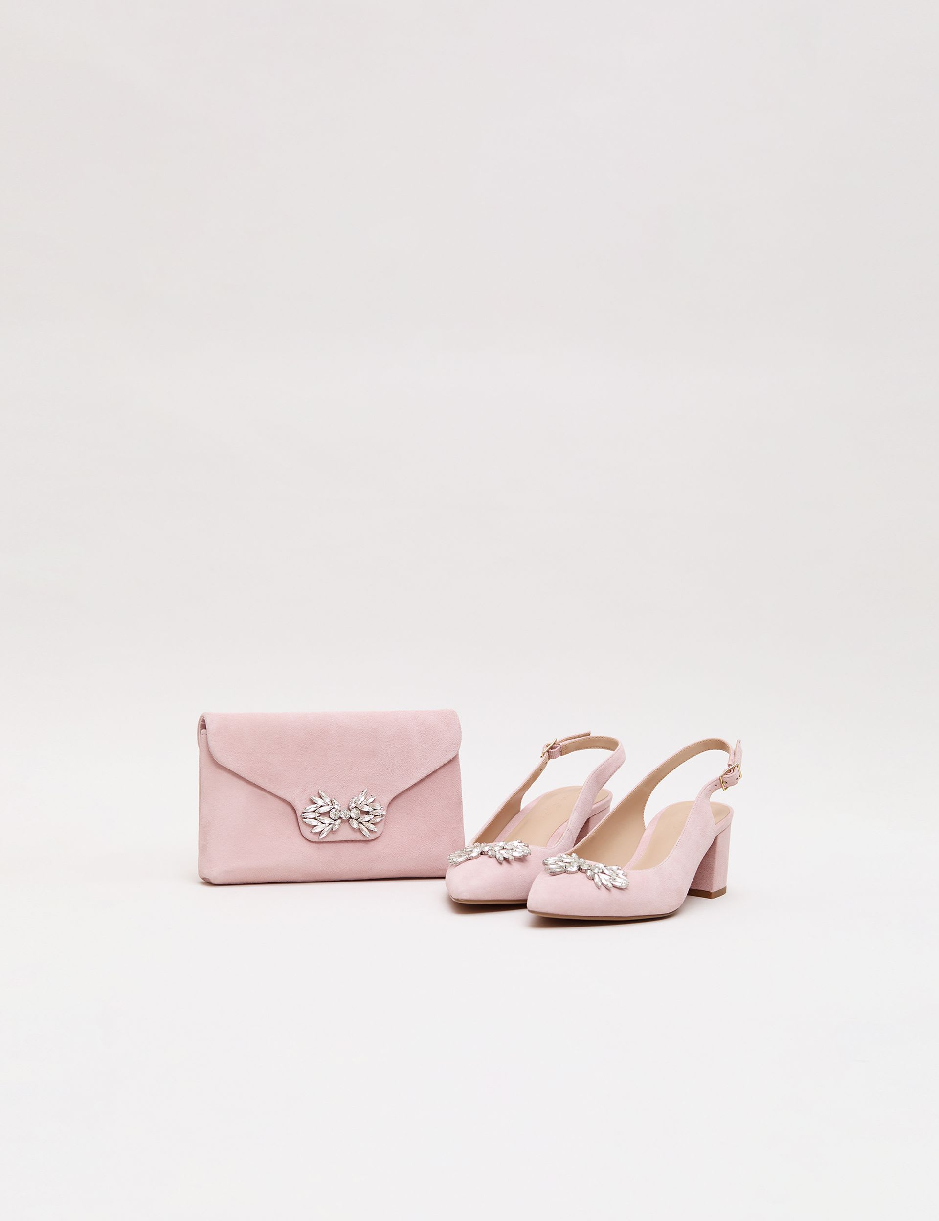 Phase Eight suede embellished clutch bag - British product