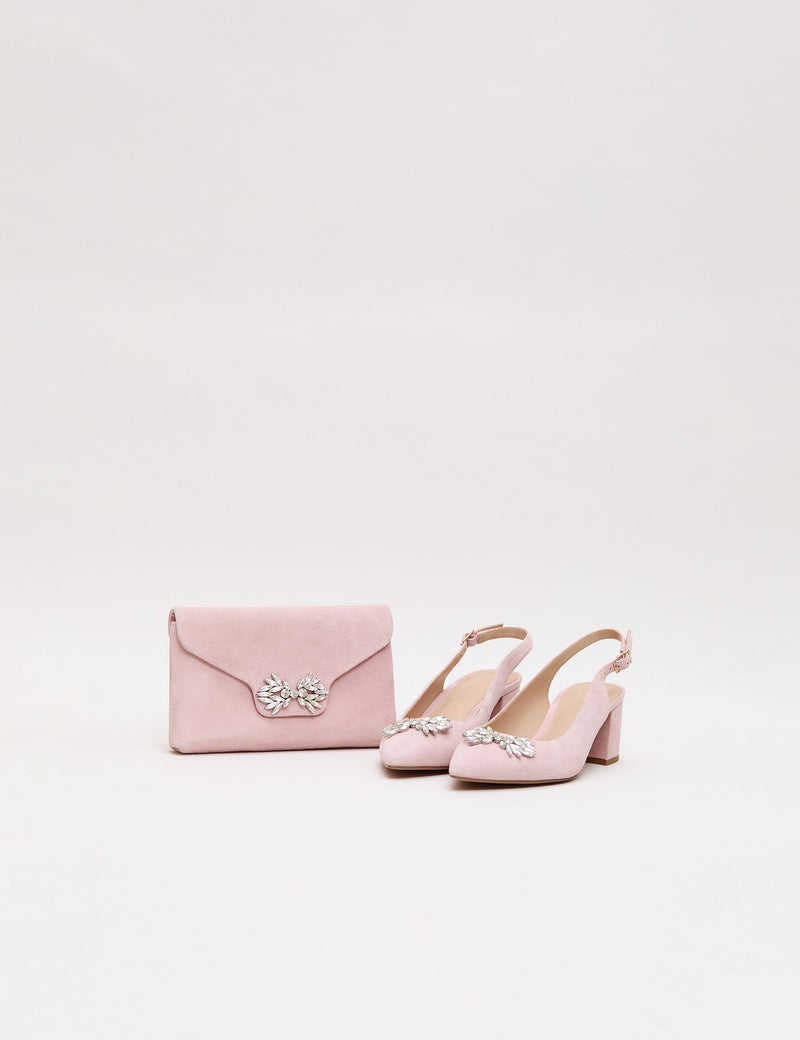 Phase Eight suede embellished clutch bag - British product