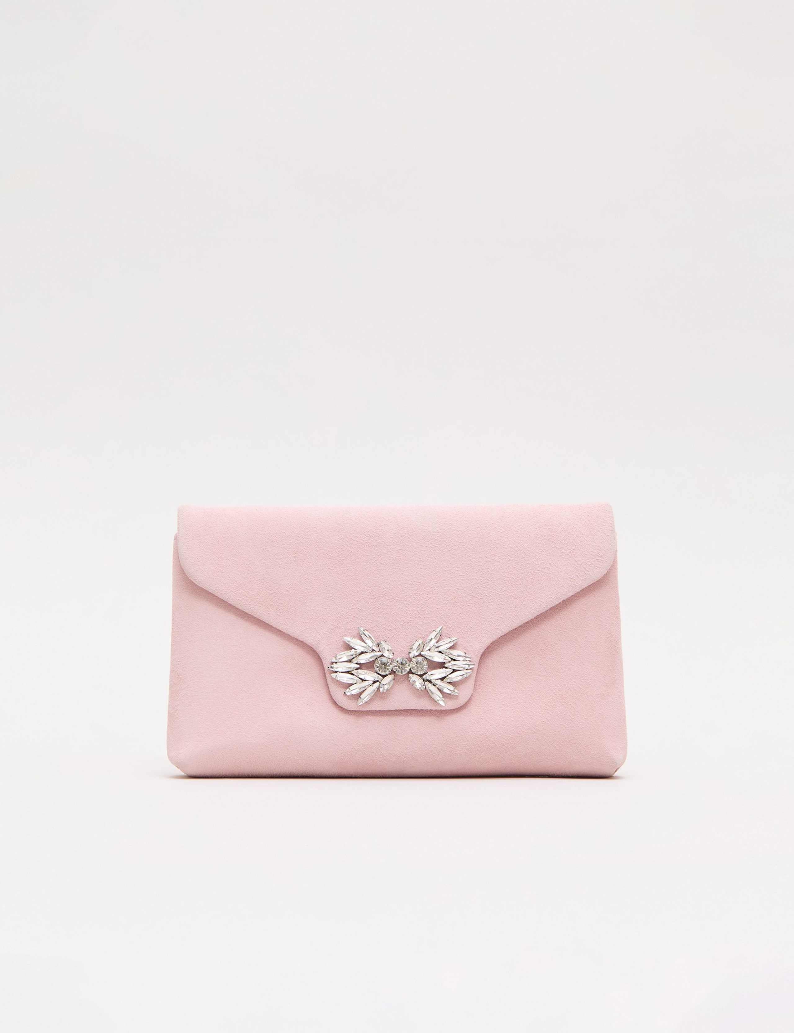 Phase Eight suede embellished clutch bag - British product