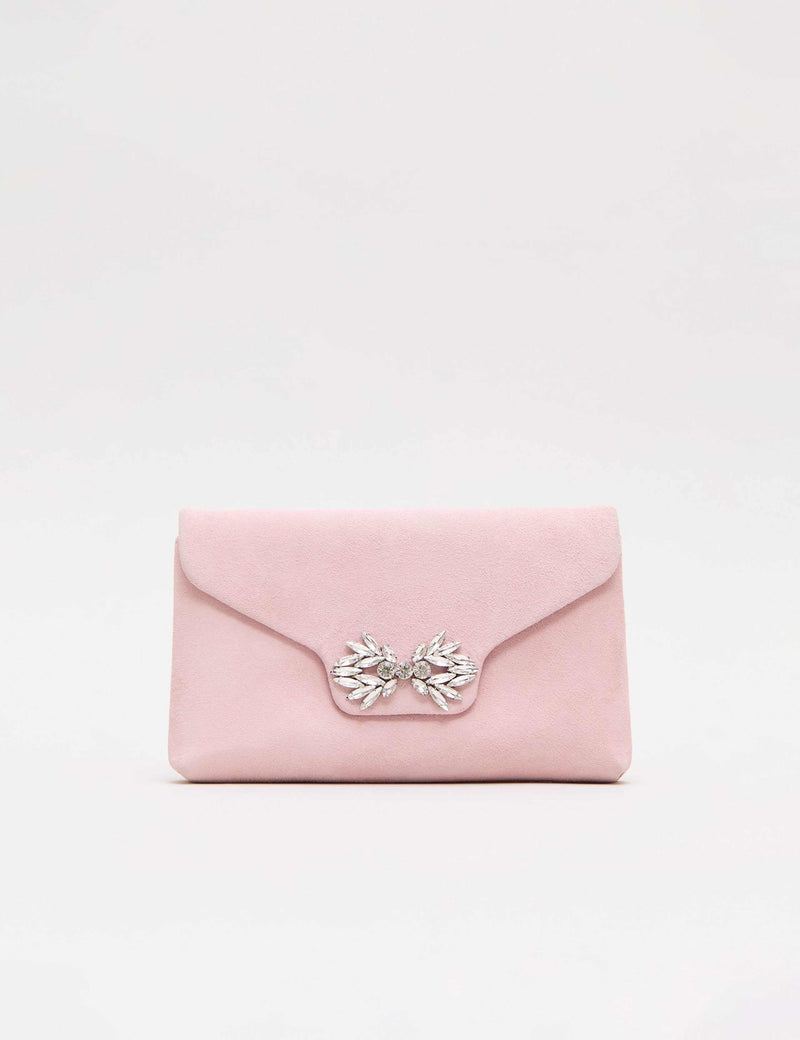 Phase Eight suede embellished clutch bag - British product