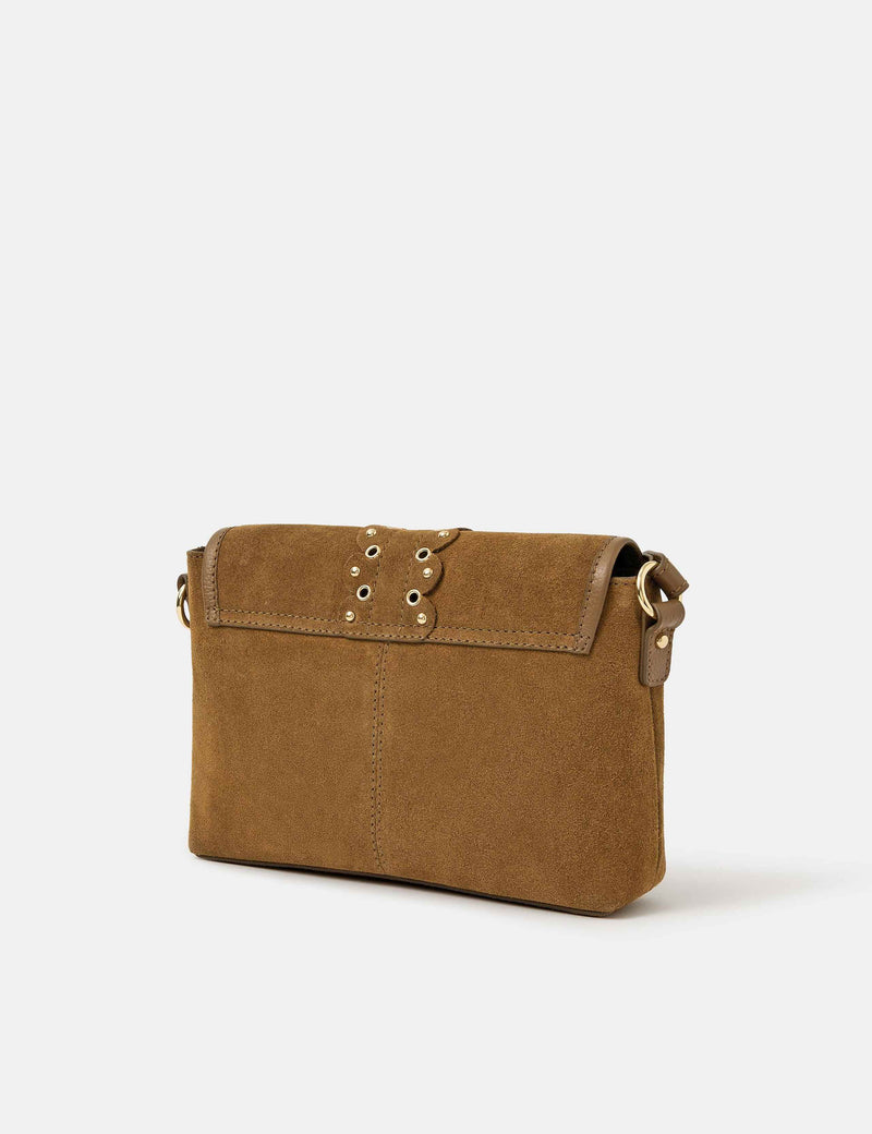 Accessorize suede cross body bag with eyelet detail, UK version