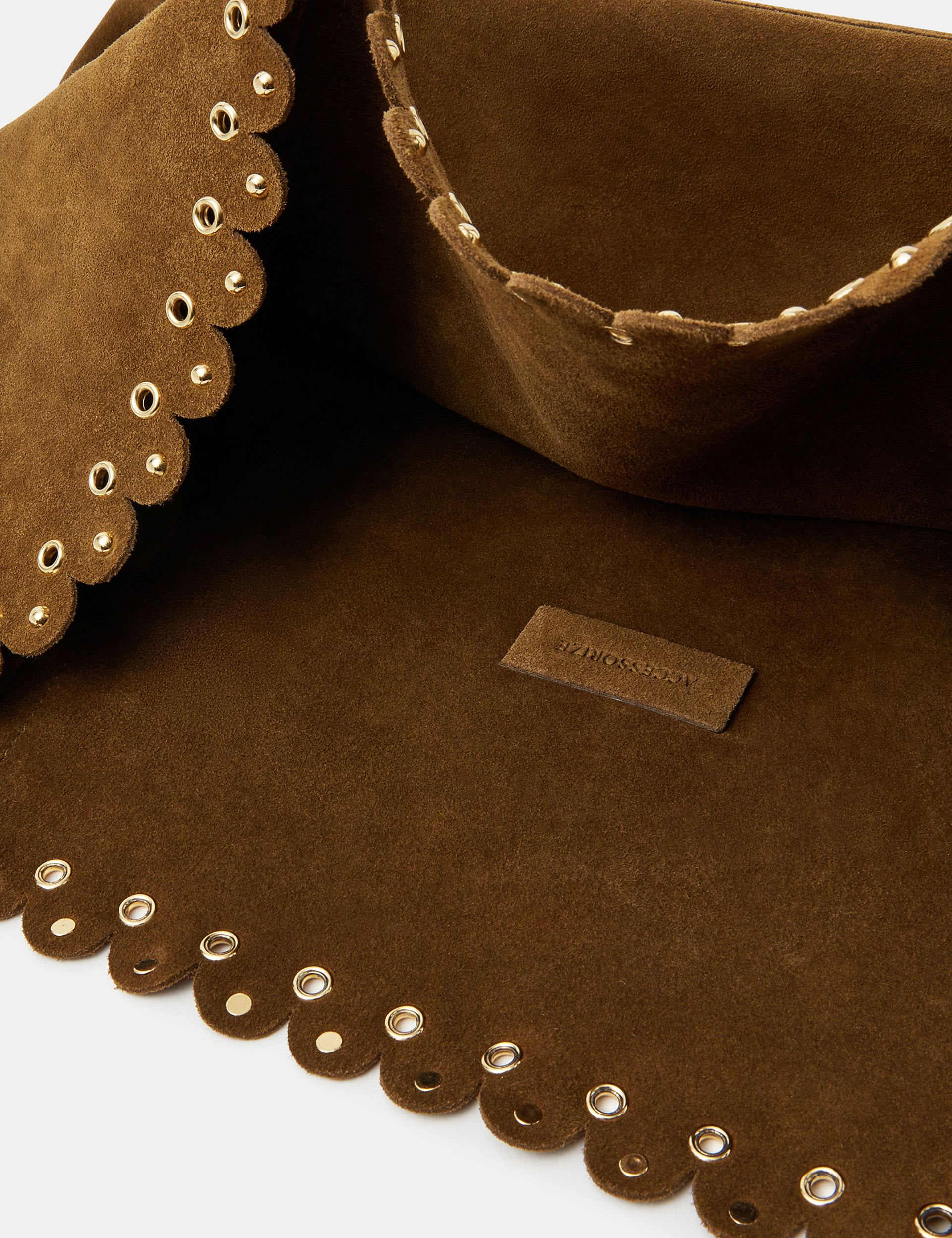 Accessorize suede eyelet tote bag 48cm, imported from the UK