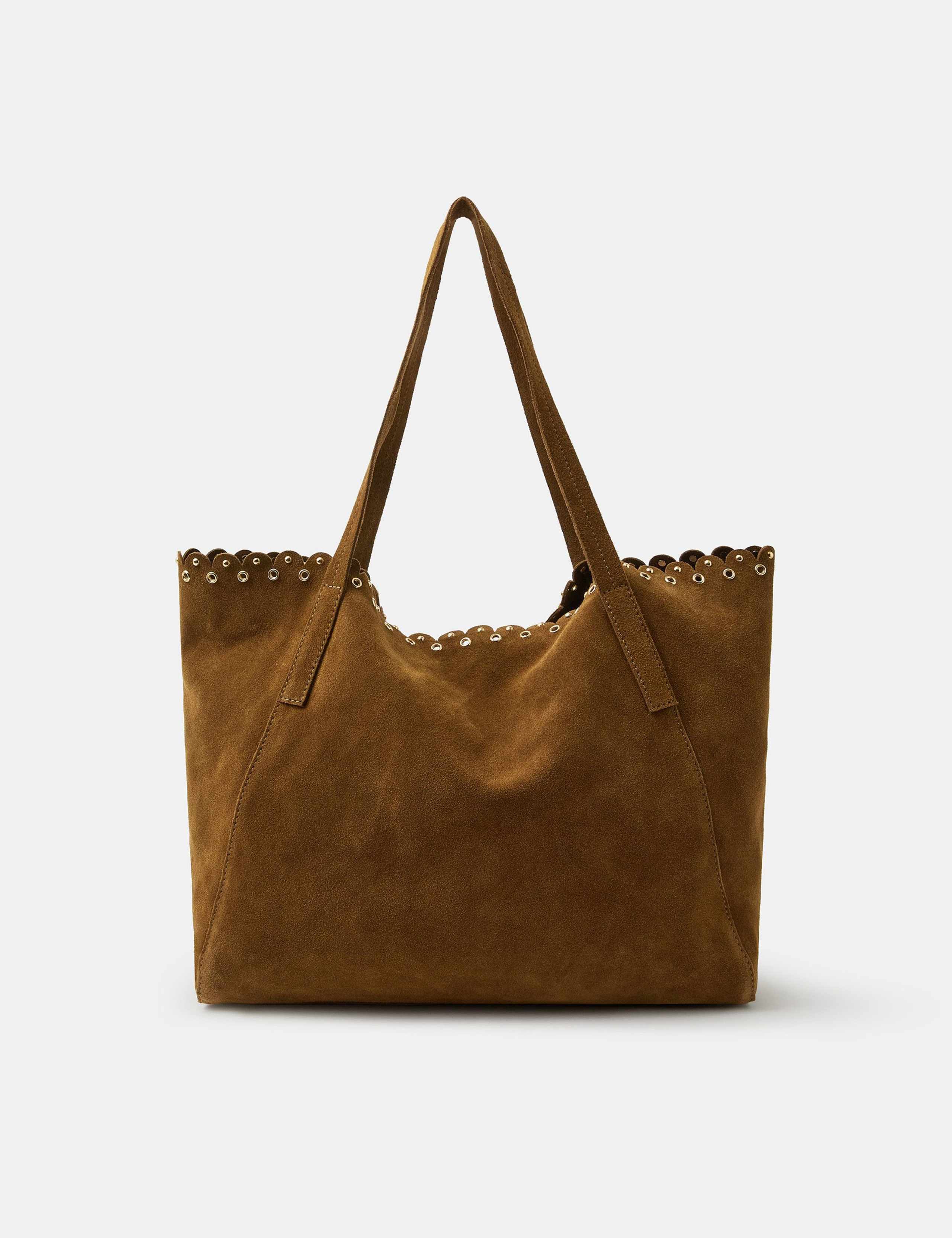 Accessorize suede eyelet tote bag 48cm, imported from the UK