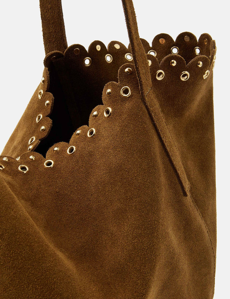 Accessorize suede eyelet tote bag 48cm, imported from the UK