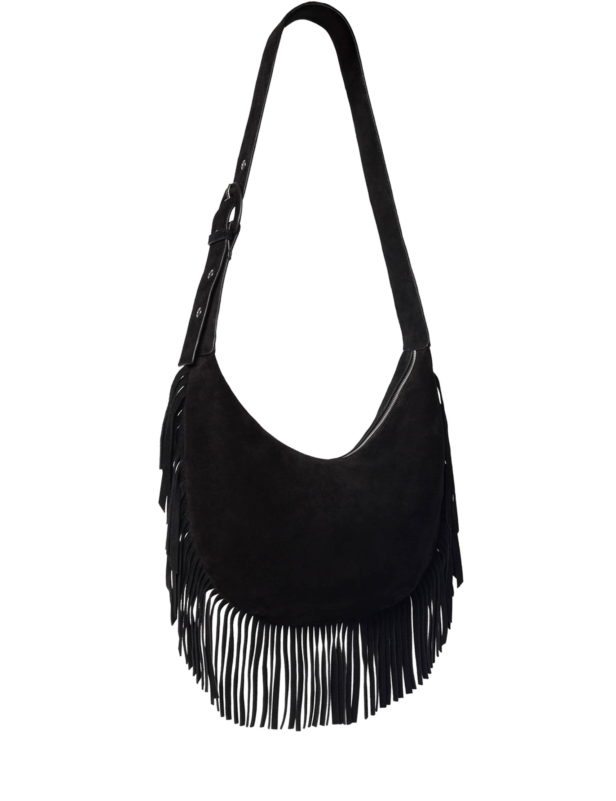 Whistles suede fringed shoulder bag with adjustable strap (British brand)