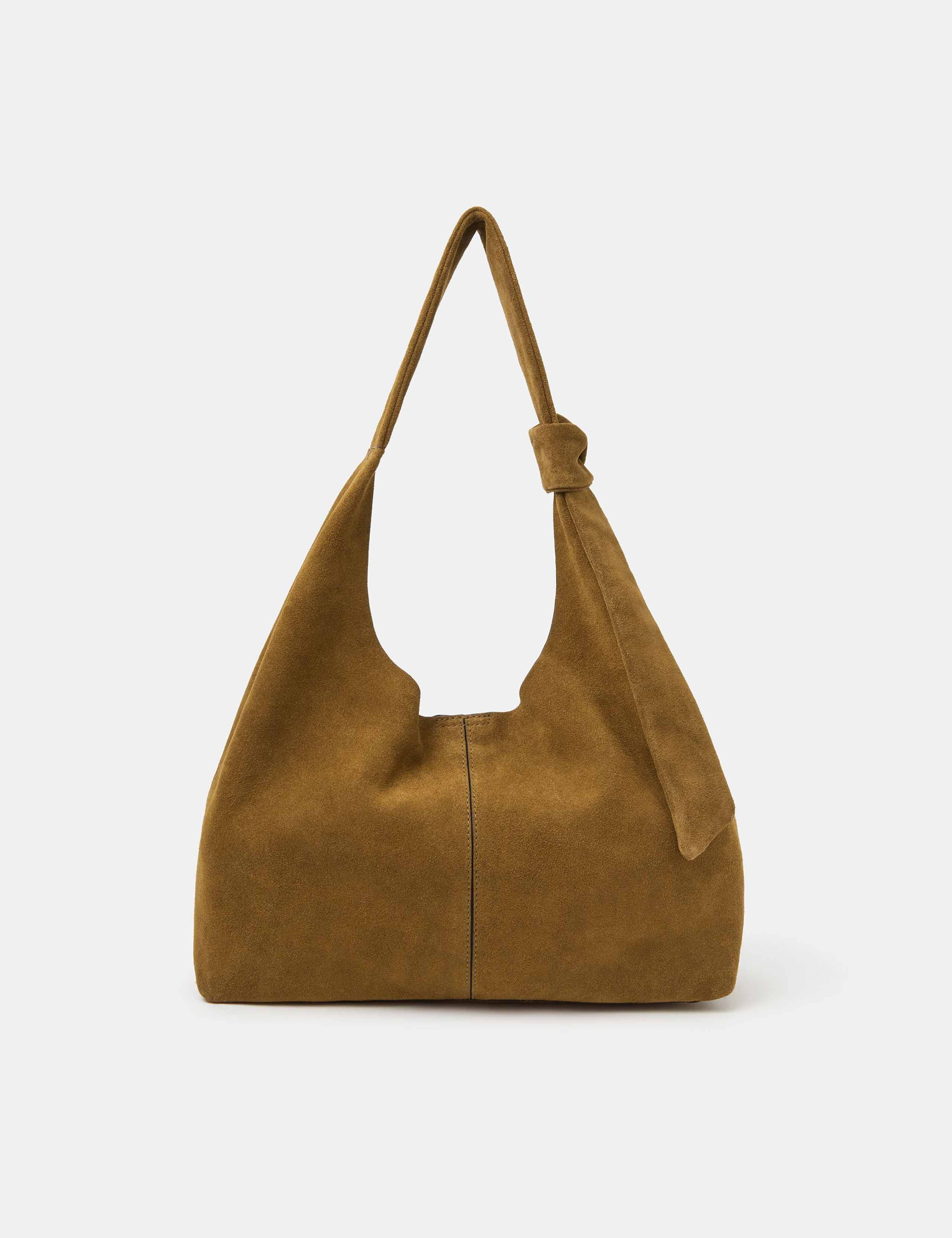 Accessorize suede shoulder bag knotted detail, imported from the UK