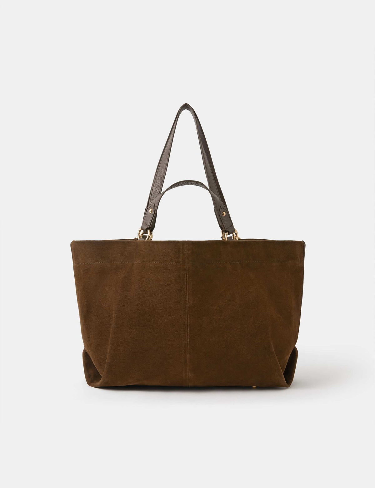 Suede multi handle tote bag genuine leather British brand