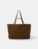 Suede multi handle tote bag genuine leather British brand