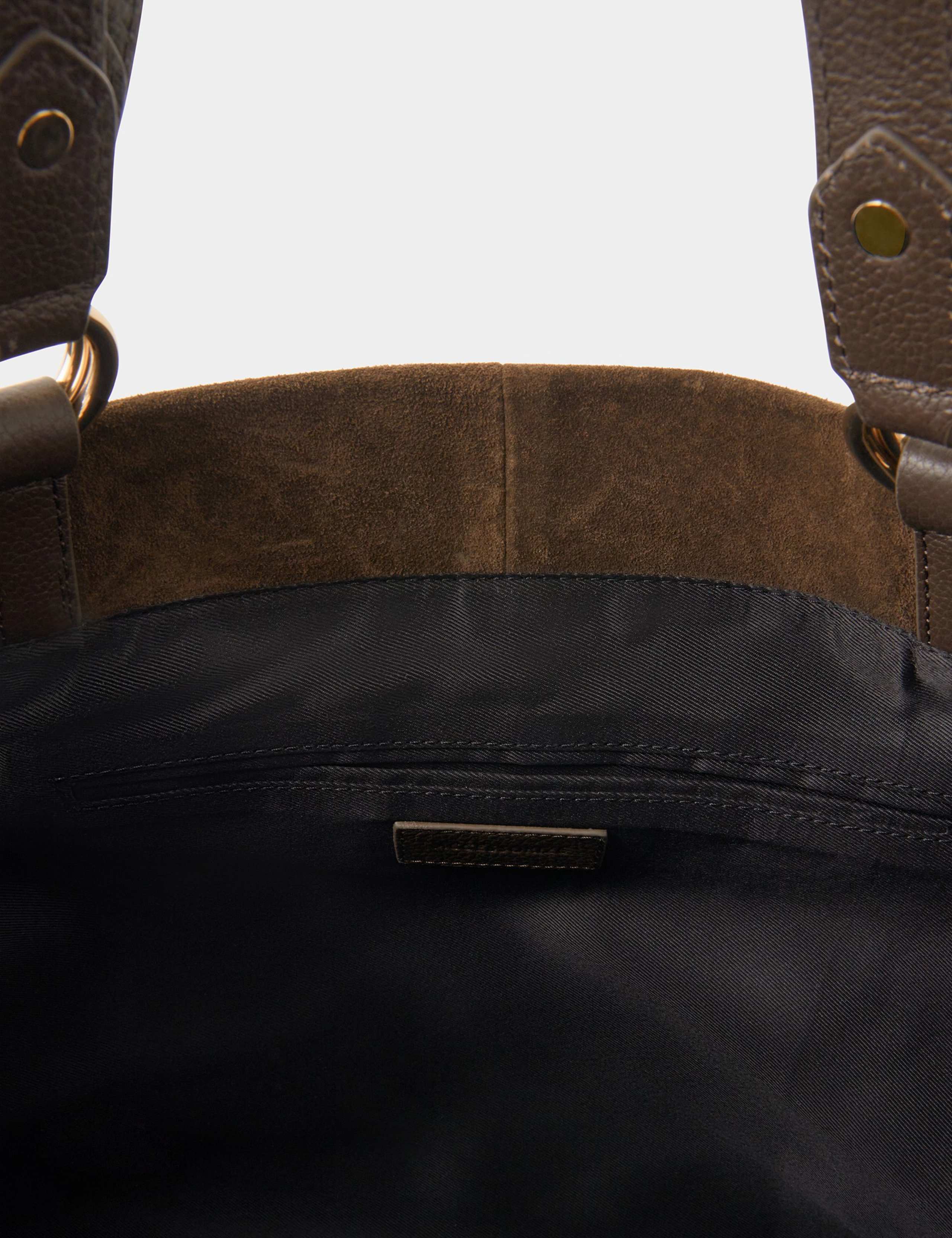 Suede multi handle tote bag genuine leather British brand