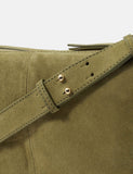 Accessorize suede shoulder bag with zip closure, imported from the UK