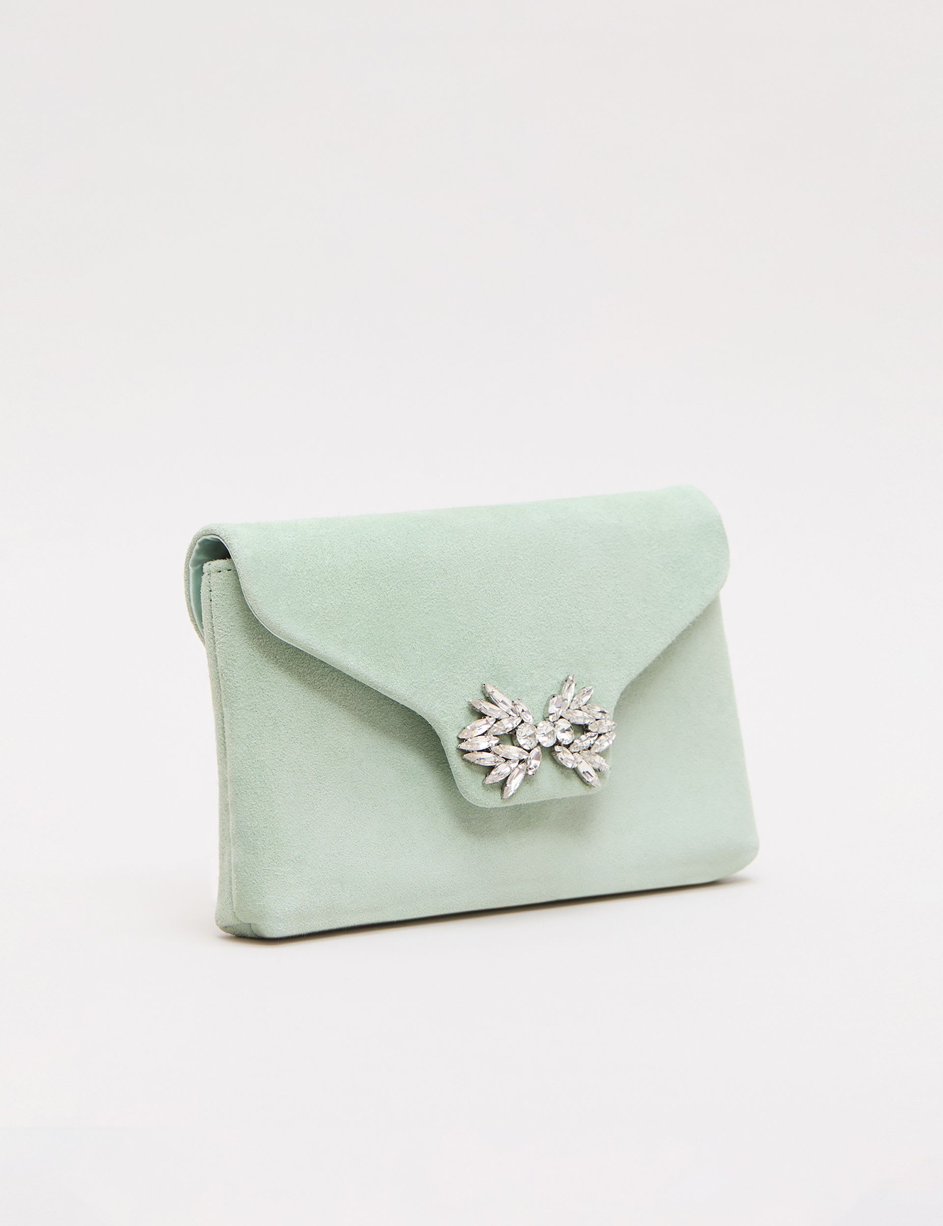 Phase Eight suede sparkle clutch bag with crystals, imported from the UK
