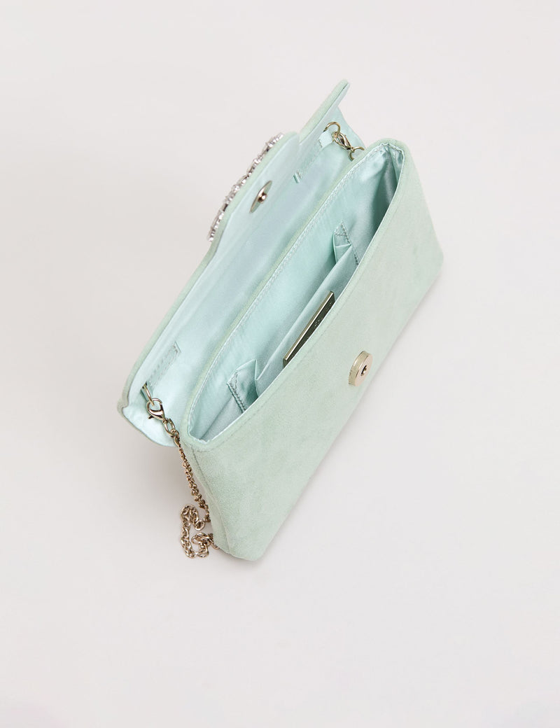 Phase Eight suede sparkle clutch bag with crystals, imported from the UK