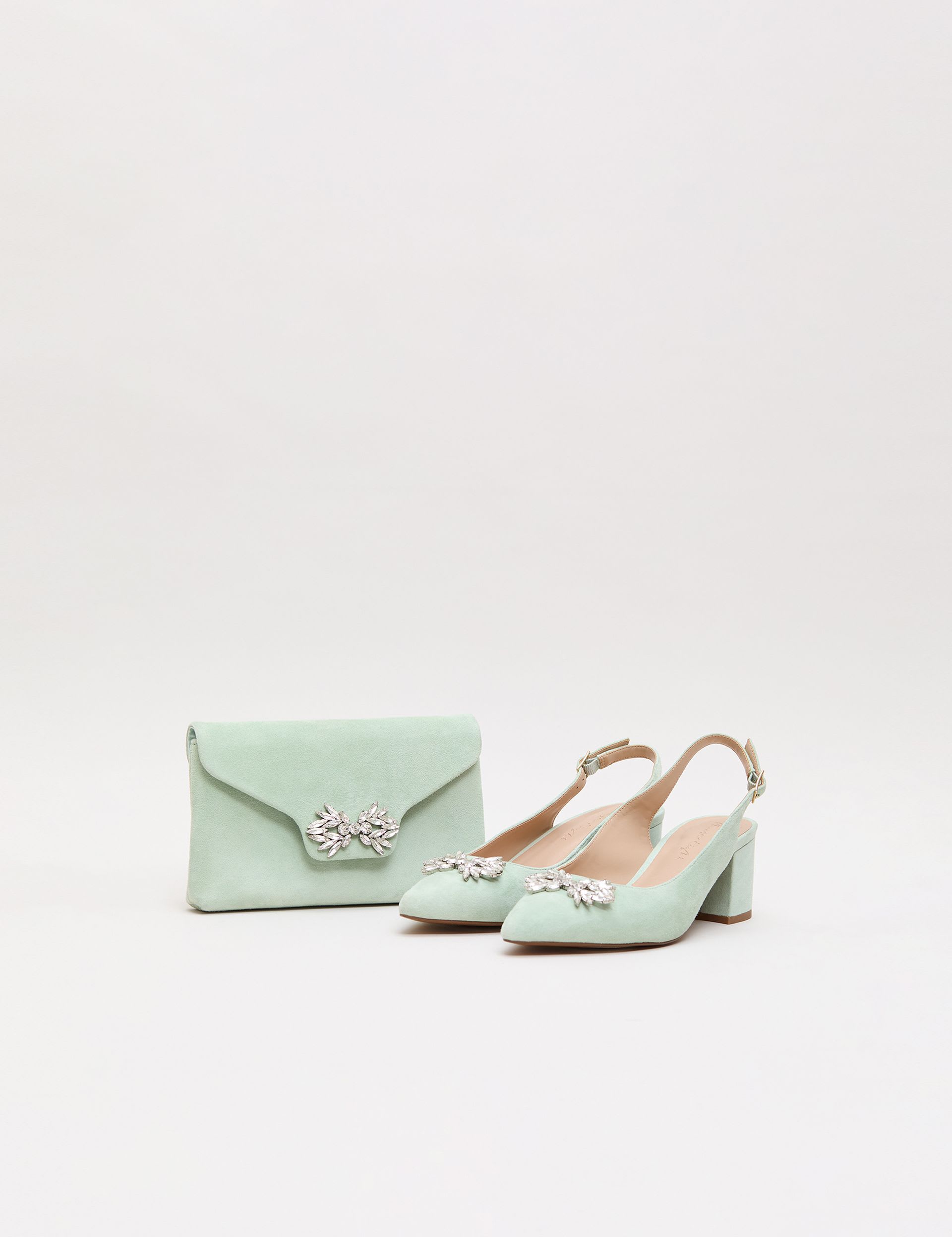 Phase Eight suede sparkle clutch bag with crystals, imported from the UK