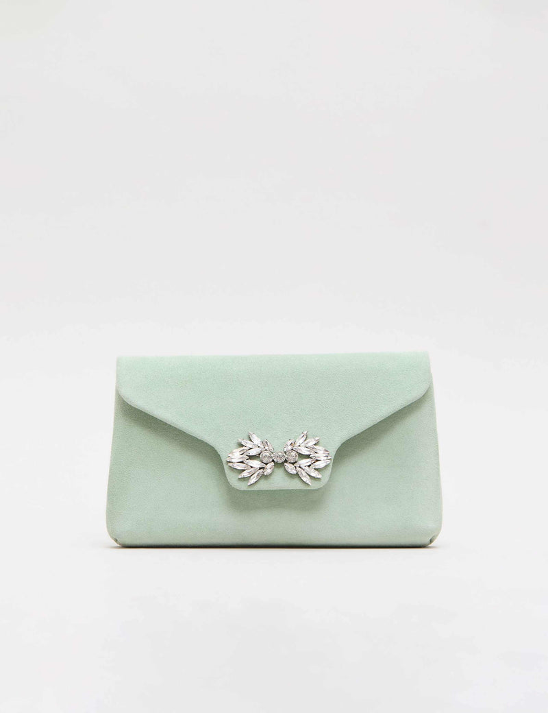 Phase Eight suede sparkle clutch bag with crystals, imported from the UK
