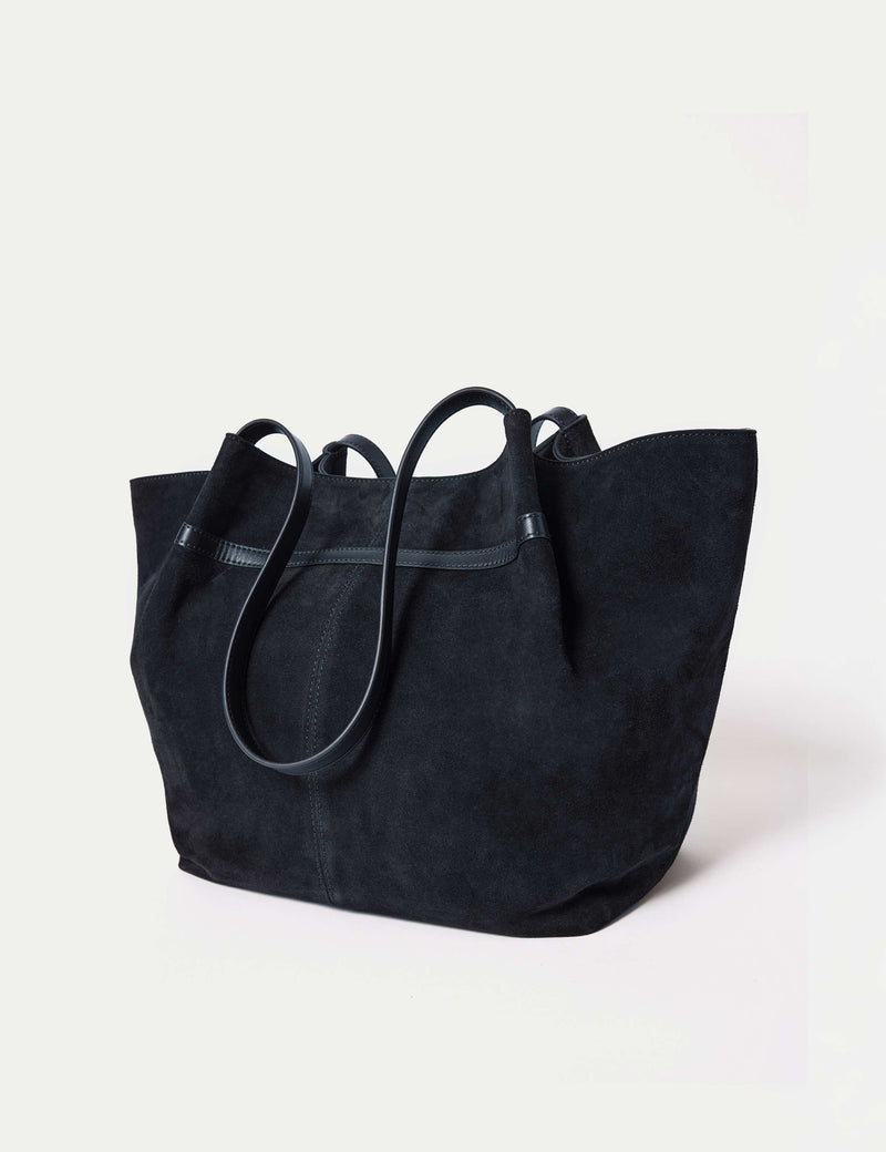 Jigsaw suede tote bag with leather trim (British brand)