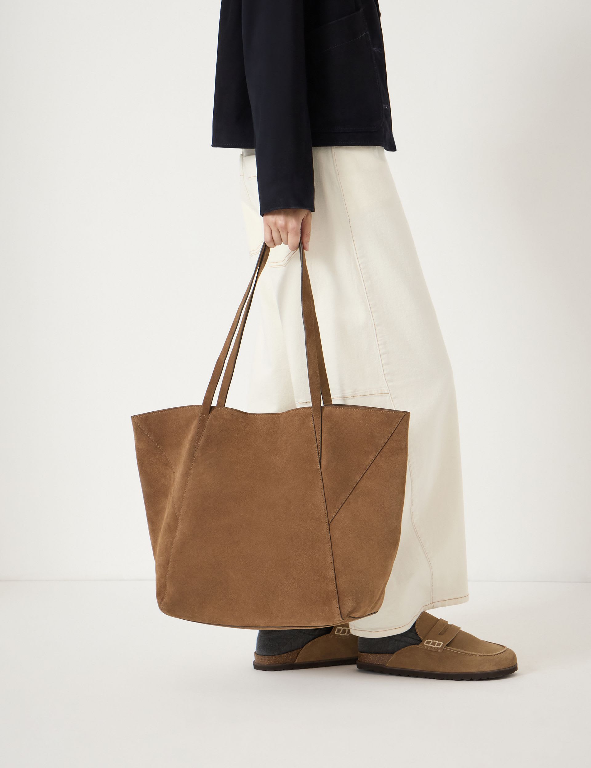 Hush suede tote bag (British brand)