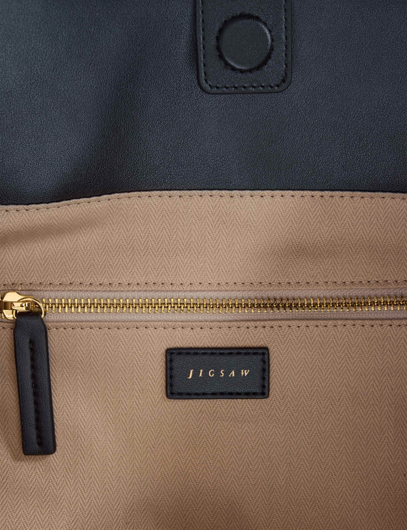 Jigsaw suede tote bag with leather trim (British brand)