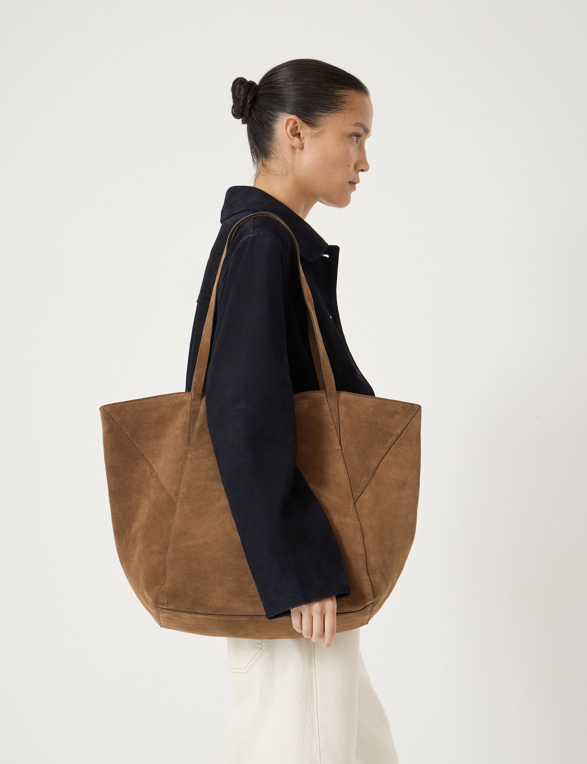 Hush suede tote bag (British brand)