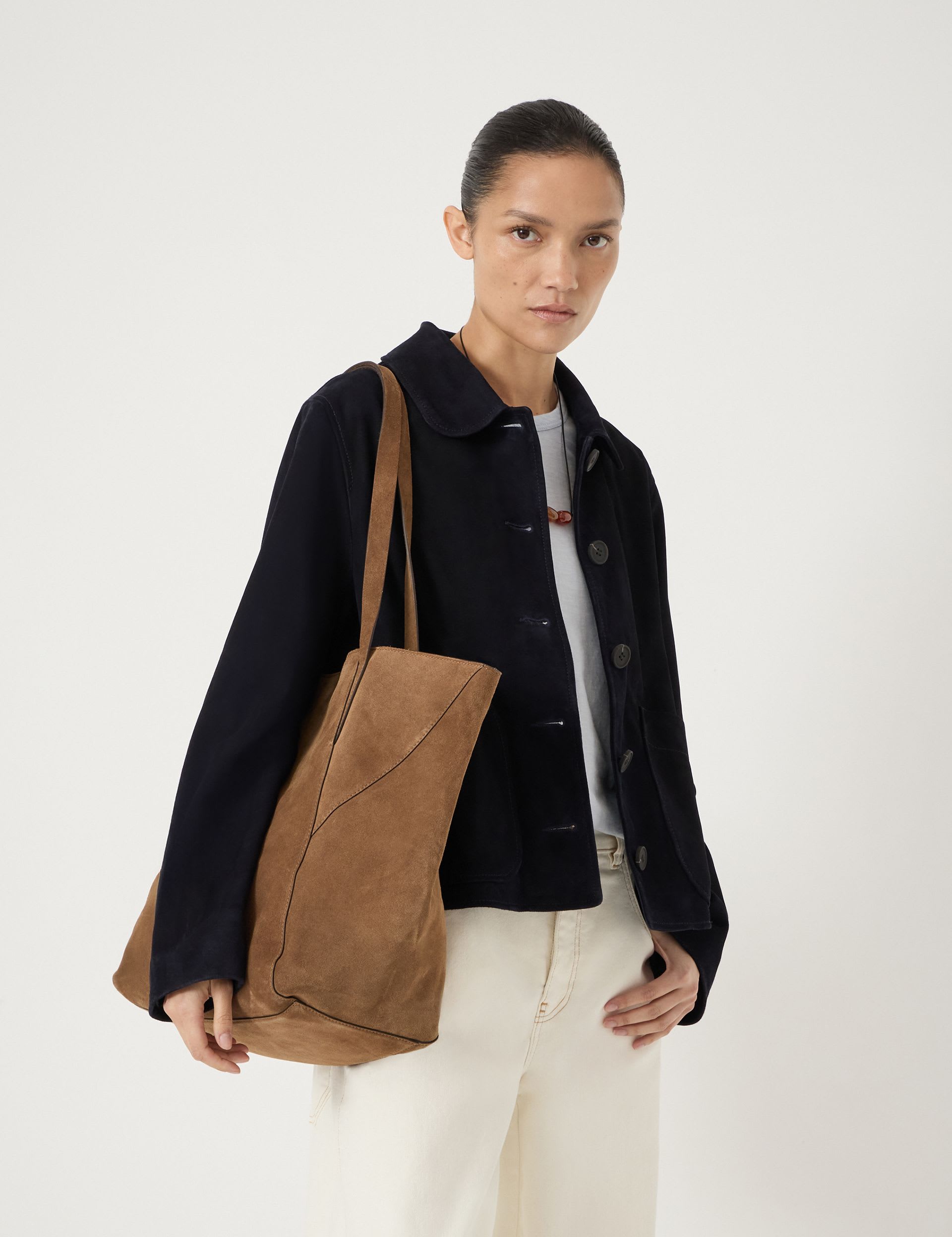 Hush suede tote bag (British brand)