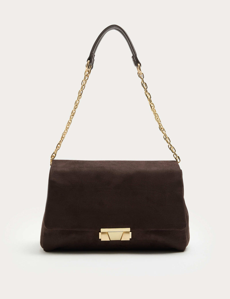 M&S croc effect suedette shoulder bag with double chain (British brand)