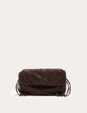 M&S suedette ruched fold-over clutch bag - British product