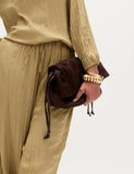 M&S suedette ruched fold-over clutch bag - British product