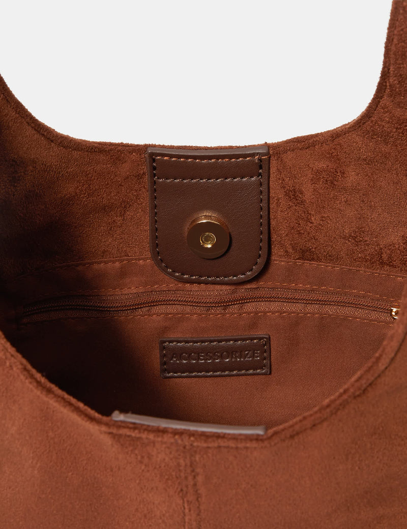 Accessorize suedette slouch shoulder bag - British product