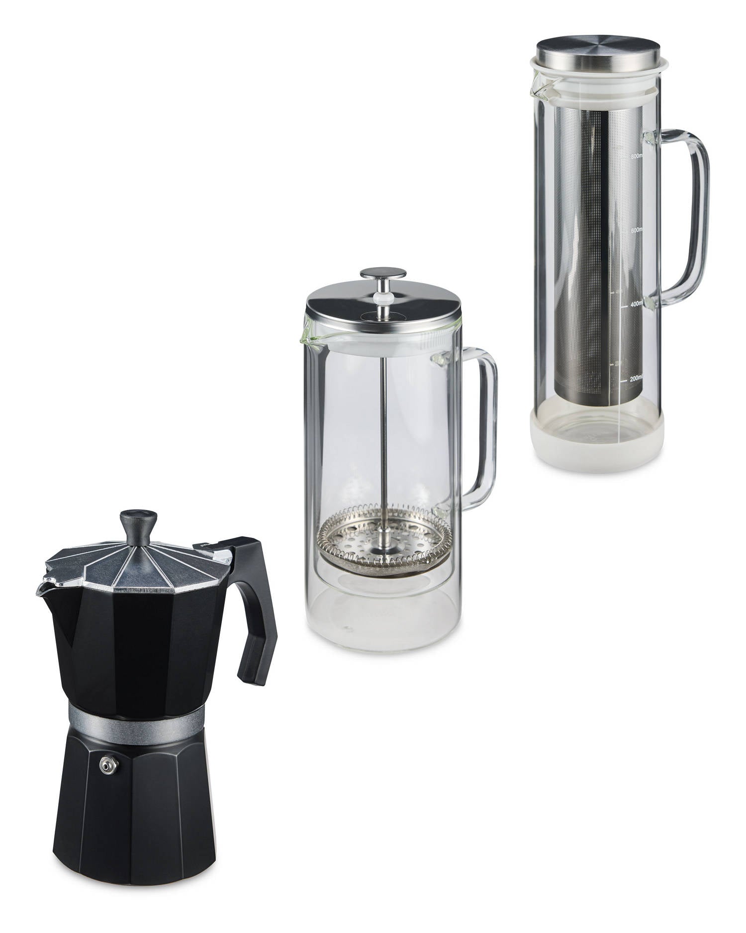 Summer coffee maker assortment 1L espresso, French press, cold brew, UK version