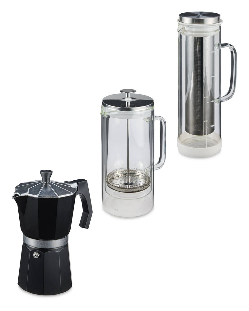 Summer coffee maker assortment 1L espresso, French press, cold brew, UK version