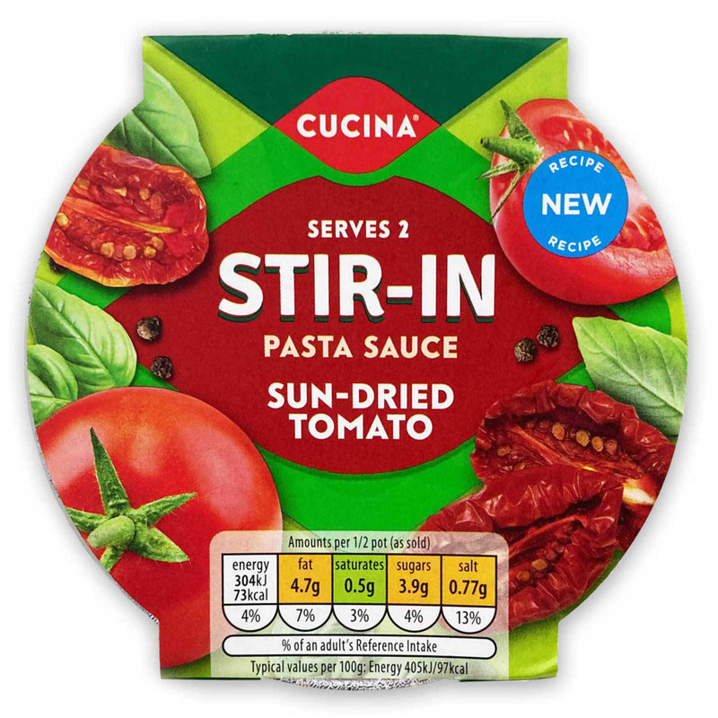Sun-dried tomato stir-in pasta sauce, imported from the UK