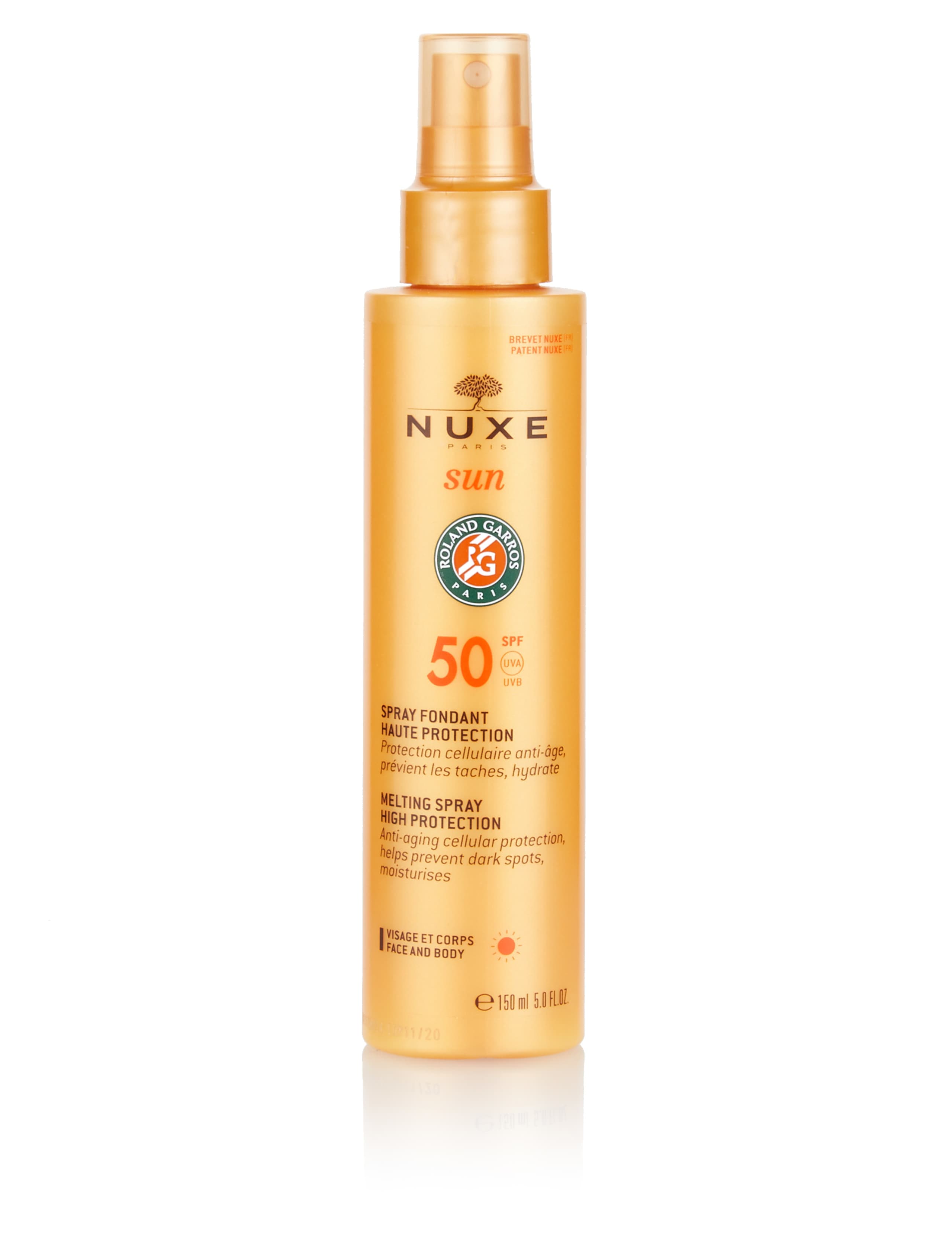 Nuxe SPF 50 melting spray for face and body protection 150ml (British brand)