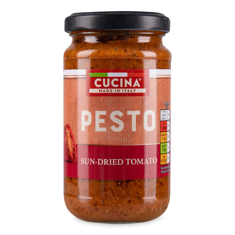 Sun-dried tomato pesto condiment (British brand)