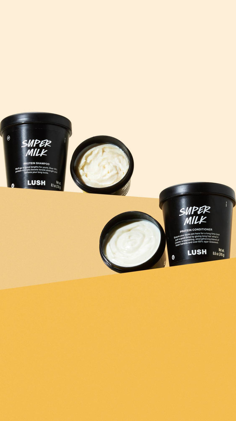 Lush Super Milk conditioner for long hair, UK version
