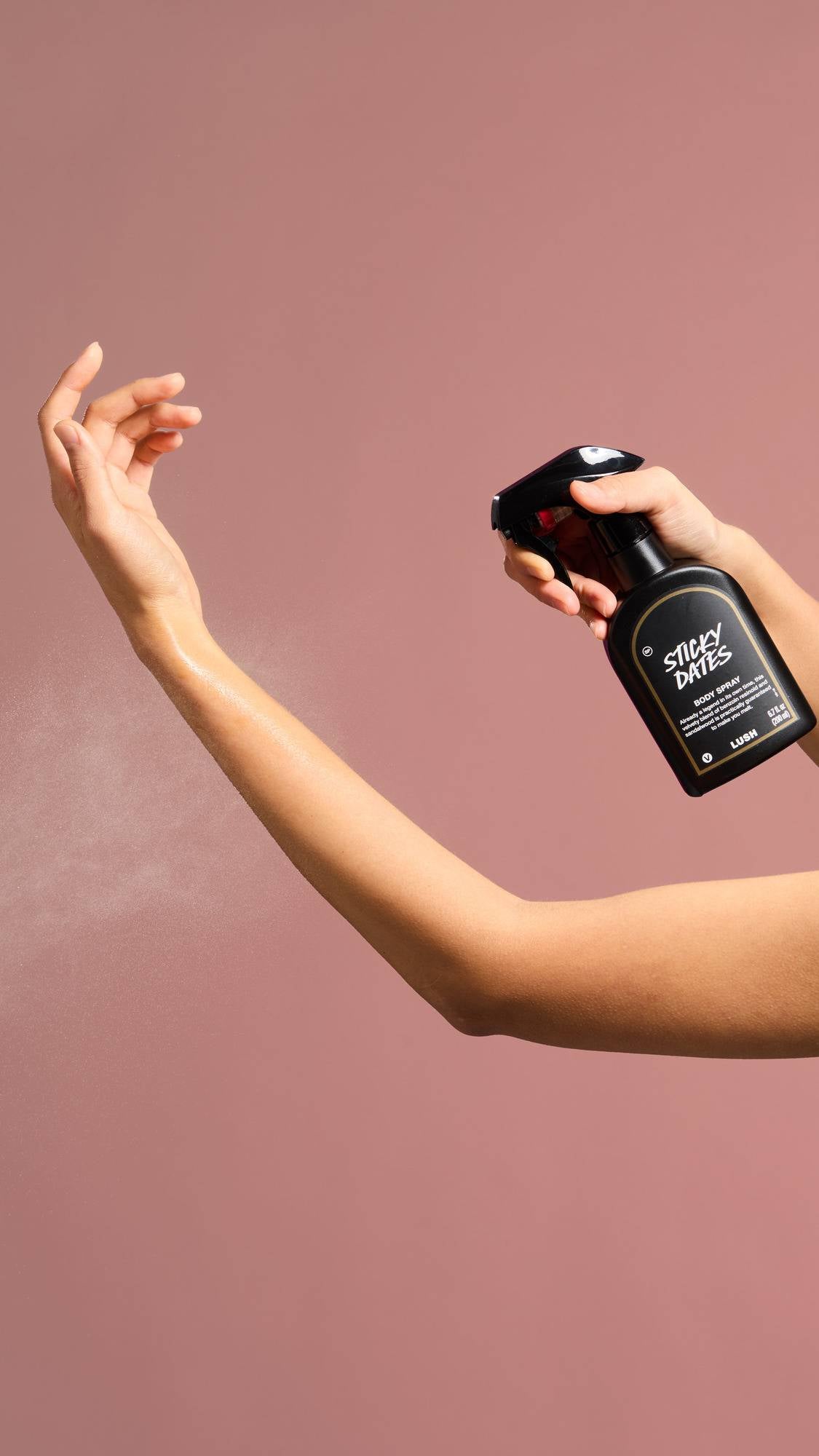 Lush Sticky Dates body spray, UK version