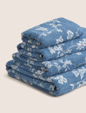 Floral jacquard pure cotton bath towel (British brand)