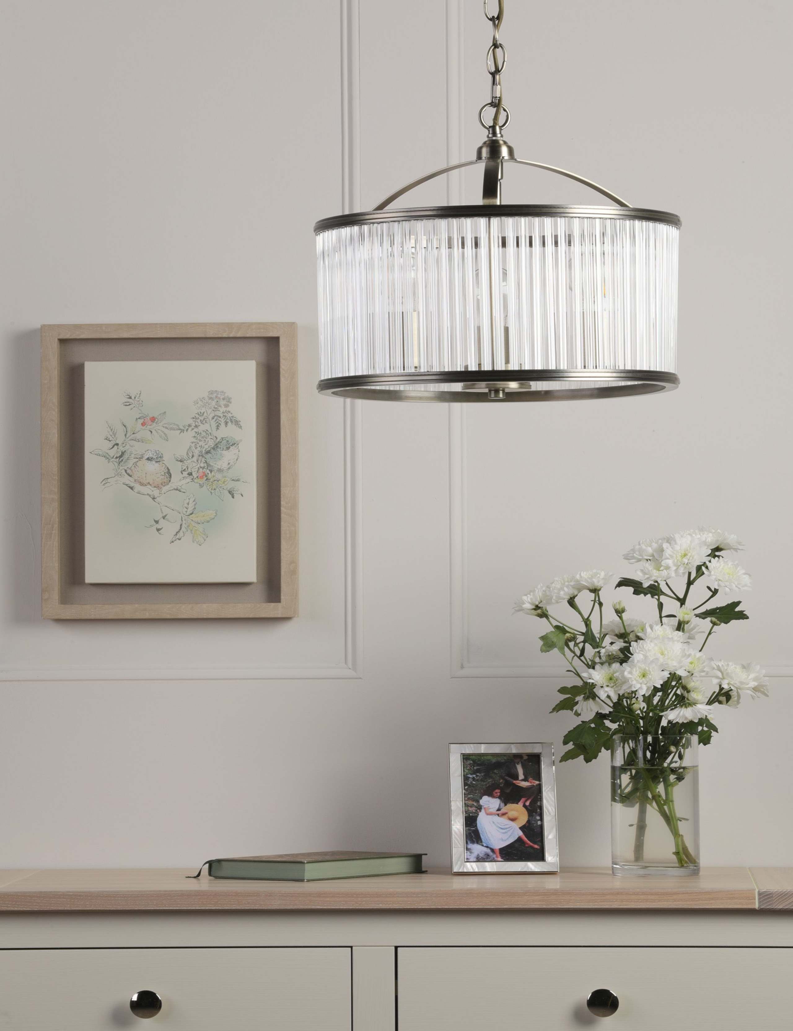 Laura Ashley Sutton 3-light pendant light 38cm (British brand)