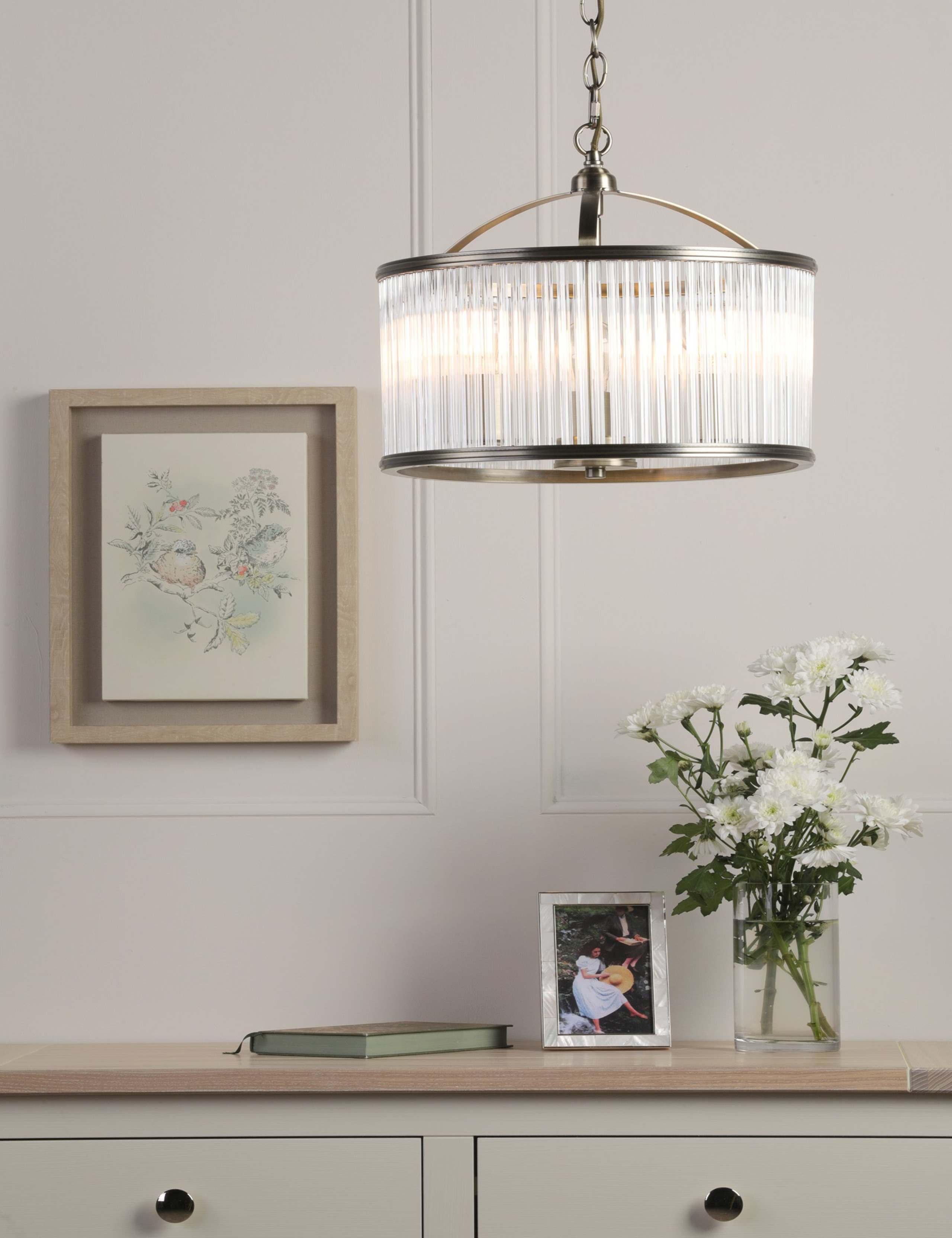 Laura Ashley Sutton 3-light pendant light 38cm (British brand)