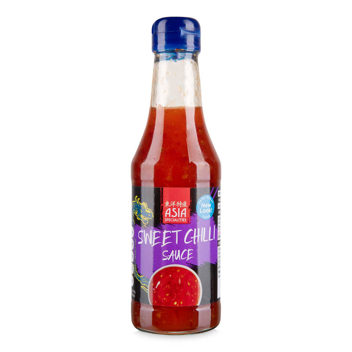 Sweet chilli sauce with red chillies and garlic (British brand)