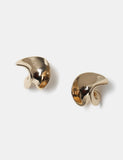 Swirl stud earrings 26mm metal (British brand)