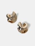 Swirl stud earrings 26mm metal (British brand)