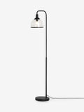 Black Gloucester floor lamp with glass shade 154cm, UK version