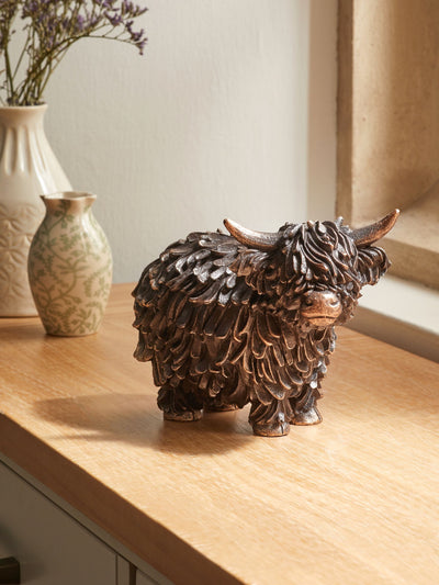 Bronze Hamish Highland Cow Small Ornament Home Decor
