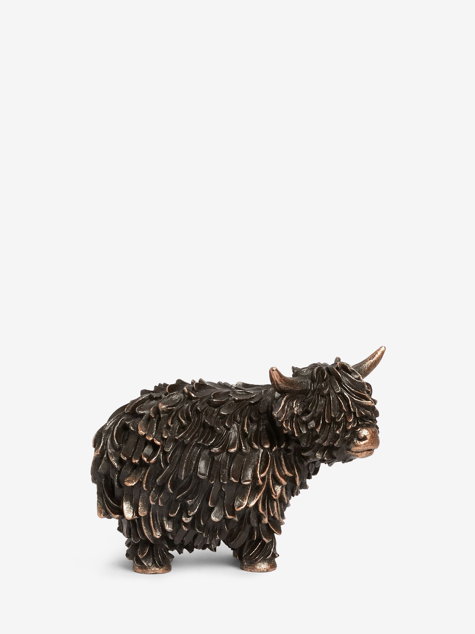 Bronze Hamish Highland cow small ornament - British product