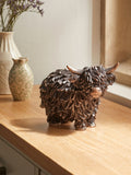 Bronze Hamish Highland cow small ornament - British product